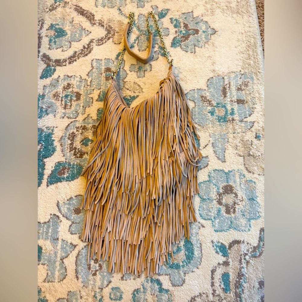 Lost & Found Bochoa suede fringe bag